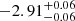$ -2.91^{+0.06}_{-0.06 } $