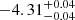 $ -4.31^{+0.04}_{-0.04 } $