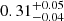 $ 0.31^{+0.05}_{-0.04 } $