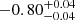 $ -0.80^{+0.04}_{-0.04 } $