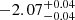 $ -2.07^{+0.04}_{-0.04 } $