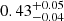 $ 0.43 ^{+ 0.05 }_{- 0.04 } $