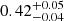 $ 0.42 ^{+ 0.05 }_{- 0.04 } $