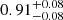 $ 0.91 ^{+ 0.08 }_{- 0.08 } $