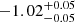 $ -1.02 ^{+ 0.05 }_{- 0.05 } $