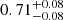 $ 0.71 ^{+ 0.08 }_{- 0.08 } $