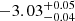 $ -3.03^{+0.05}_{-0.04 } $
