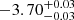 $ -3.70^{+0.03}_{-0.03 } $