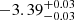 $ -3.39^{+0.03}_{-0.03 } $