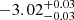 $ -3.02^{+0.03}_{-0.03 } $