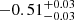 $ -0.51^{+0.03}_{-0.03 } $