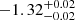 $ -1.32^{+0.02}_{-0.02 } $