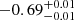 $ -0.69^{+0.01}_{-0.01 } $