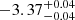 $ -3.37^{+0.04}_{-0.04 } $