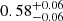 $ 0.58^{+0.06}_{-0.06 } $