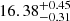 $ 16.38_{-0.31}^{+0.45} $