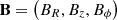 $ {{\mathbf {B}}} = \left (B_R,B_z,B_\phi \right ) $