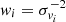 $ w_i=\sigma ^{-2}_{v_i} $