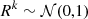 $ R^k\sim {\cal {{N}}}(0,1) $