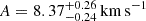 $ A = 8.37^{+0.26}_{-0.24}\,{{\mathrm {km\,s^{-1}}}} $