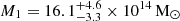 $ M_{1}= 16.1_{-3.3}^{+4.6}\times 10^{14}\,\mathrm{M}_{\odot} $