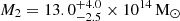 $ M_{2} = 13.0_{-2.5}^{+4.0}\times 10^{14}\,\mathrm{M}_{\odot} $