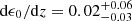 $ \mathrm{d} \epsilon_0/\mathrm{d} z = 0.02_{-0.03}^{+0.06} $