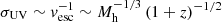 $ \sigma_{\mathrm{UV}} \sim \mathit{v}_{\mathrm{esc}}^{-1} \sim M_{\mathrm{h}}^{-1/3} \, (1+z)^{-1/2} $