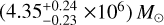 $\[(4.35_{-0.23}^{+0.24} \times \left.10^{6}\right) M_{\odot}\]$
