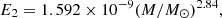 $$ E_2 = 1.592\times 10^{-9} (M/M_{\odot })^{2.84}, $$