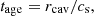$$ t_{\mathrm {age}} = r_{\mathrm {cav}}/c_{\mathrm {s}}, $$