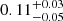 $ 0.11^{+0.03}_{-0.05} $