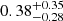 $ 0.38 ^{+0.35 }_{-0.28 } $