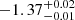 $ -1.37^{+0.02}_{-0.01} $