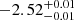 $ -2.52^{+0.01}_{-0.01} $