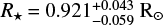 ${R_} = 0.921_{ - 0.059}^{ + 0.043}{{\rm{R}}_}$