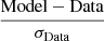$ \frac{\mathrm{Model - Data}}{\sigma_{\mathrm{Data}}} $