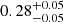 $ 0.28^{+0.05}_{-0.05} $