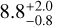 $\[8.8_{-0.8}^{+2.0}\]$