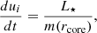 $$ \frac {du_i}{dt} = \frac {L_\star }{m(r_\mathrm {core})}, $$