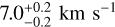 $7.0_{-0.2}^{+0.2} \mathrm{~km} \mathrm{~s}^{-1}$