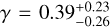 $\gamma=0.39_{-0.26}^{+0.23}$