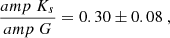 $$ \begin{aligned} \frac{amp~K_s}{amp~G}= 0.30 \pm 0.08~, \end{aligned} $$