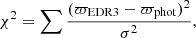 $$ \begin{aligned} \chi ^2 = \sum \frac{(\varpi _{\rm EDR3}-\varpi _{\rm phot})^2}{\sigma ^2}, \end{aligned} $$