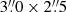 $ 3{{\overset{\prime\prime}{.}}}0\times2{{\overset{\prime\prime}{.}}}5 $