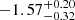 $ -1.57_{-0.32}^{+0.20} $