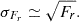 Mathematical equation: $$ \sigma _{F_r} \simeq \sqrt {F_r}. $$