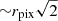 Mathematical equation: $ {\sim }r_\mathrm {pix}\sqrt {2} $