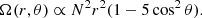 $$ \Omega (r,\theta ) \propto N^2r^2(1-5\cos ^2\theta ). $$
