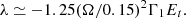 $$ \lambda \simeq -1.25(\Omega /0.15)^2\Gamma _1E_t. $$